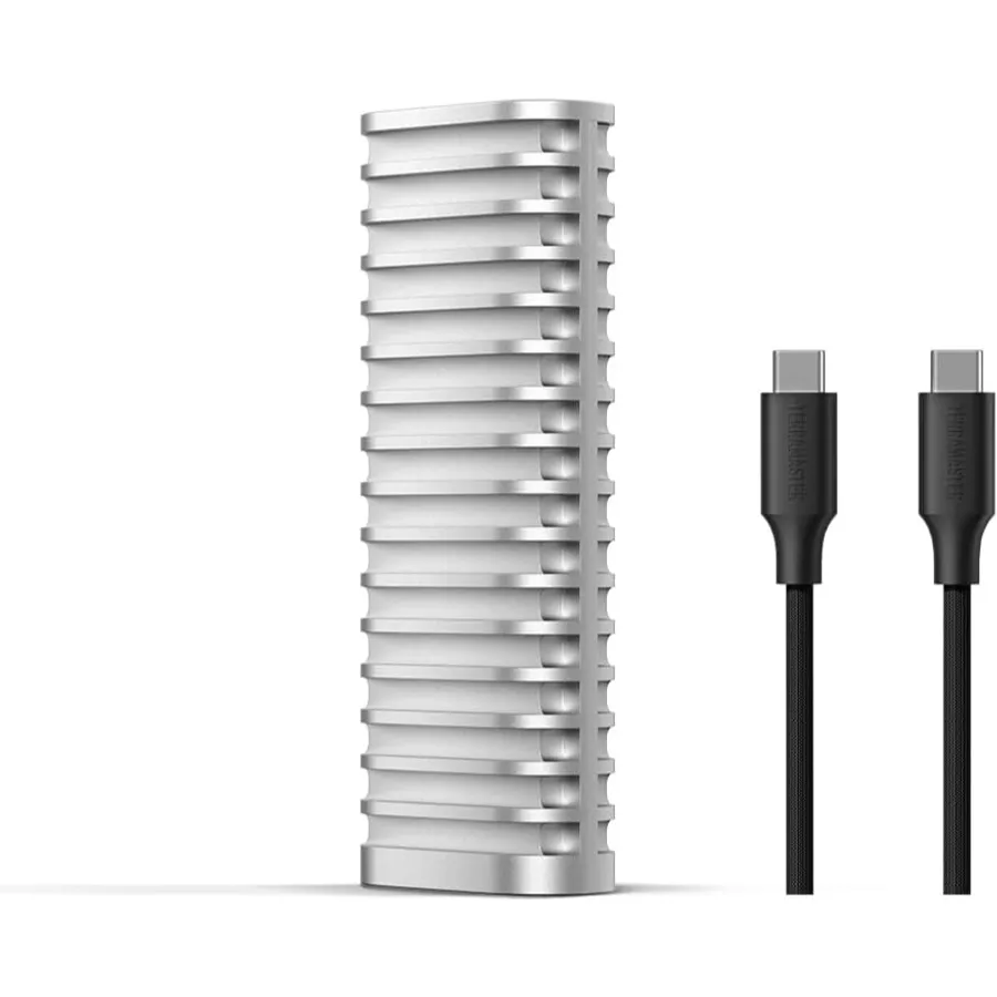 TERRAMASTER D1 SSD - Carcasa SSD M.2 NVMe resistente IP67, USB-C de 10 Gbps (sin disco)
