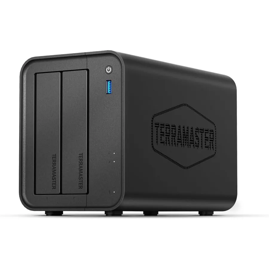 TERRAMASTER F2-425 - NAS de 2 bahías con procesador de 4 núcleos y 4 GB de RAM (sin discos)