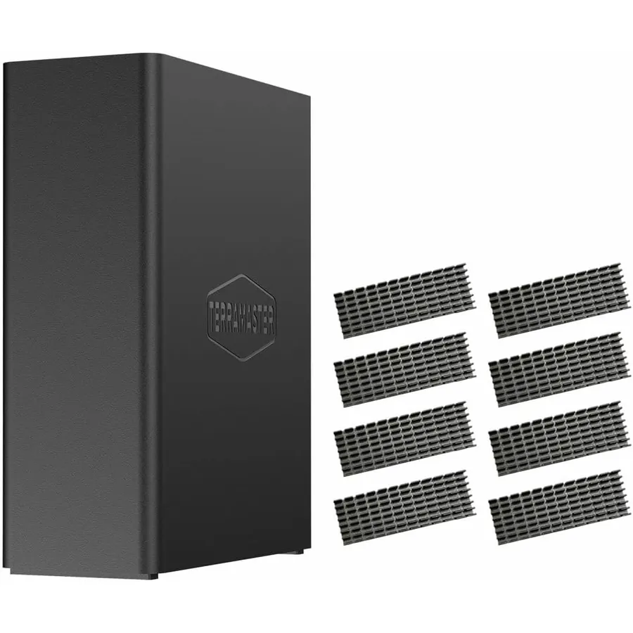 TERRAMASTER F8 SSD - NAS 100 % SSD de 8 bahías M.2 NVMe, N95, 8 GB DDR5 y 10GbE (sin discos)